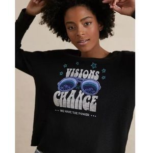 Anthropologie Visions of Change Graphic Long Tee M NWT